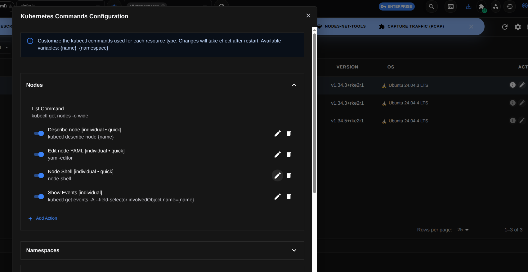 Kube Hammer Kubernetes Commands Configuration — define custom kubectl commands per resource type